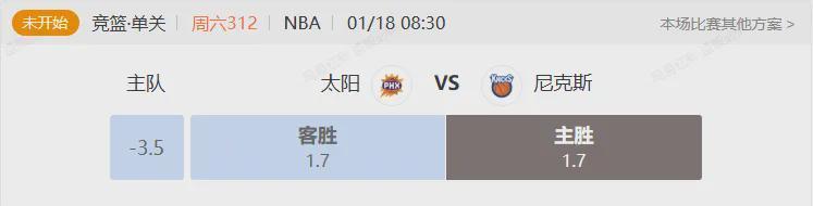 赛事分析-聚焦NBA大战 尼克斯VS太阳！